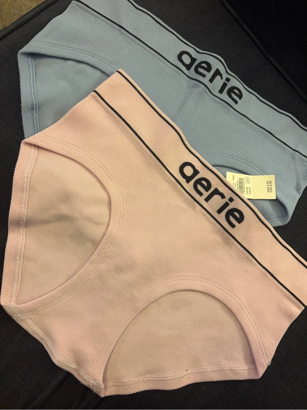 aerie Ribbed Hipster Panties - Pink & Light Blue (2-Pack)